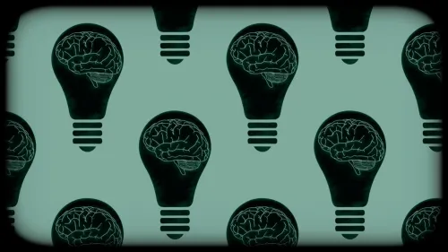 Illustration of brains inside of lightbulbs.