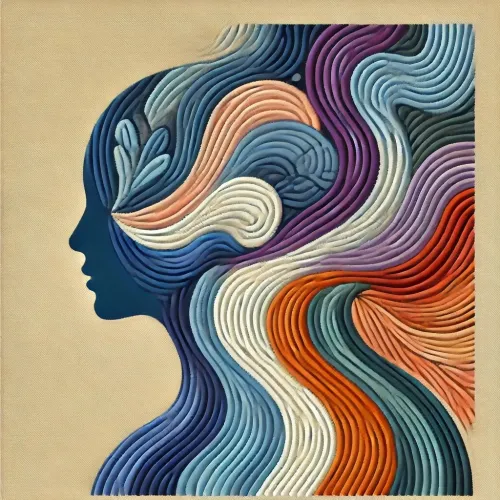 decorative image, the silhouette of a woman’s head