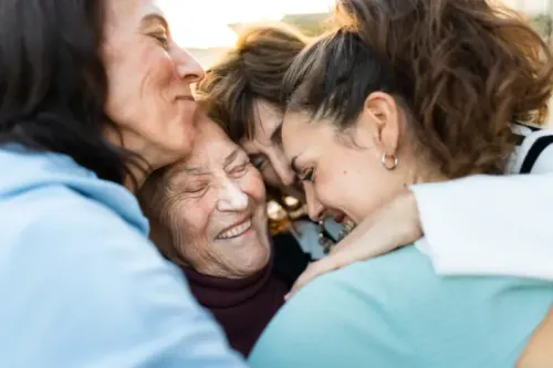 women embracing