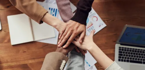 hand on top of each other