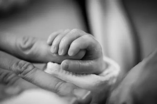 a baby in an embrace