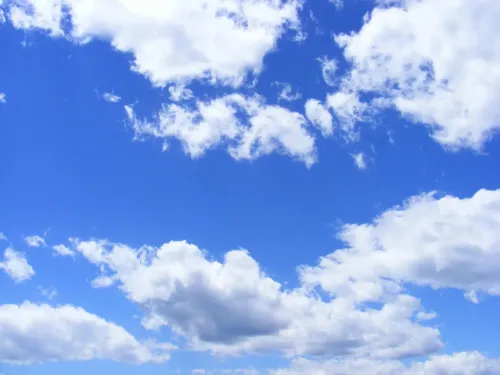 Clouds in a blue sky.