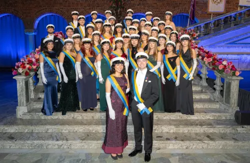 Head Marshal and Deputy Head Marshal during the ceremony in the Blue Hall, Stockholm City Hall